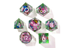 Summer Butterfly Liquid Core RPG Dice Set | 7 Pieces