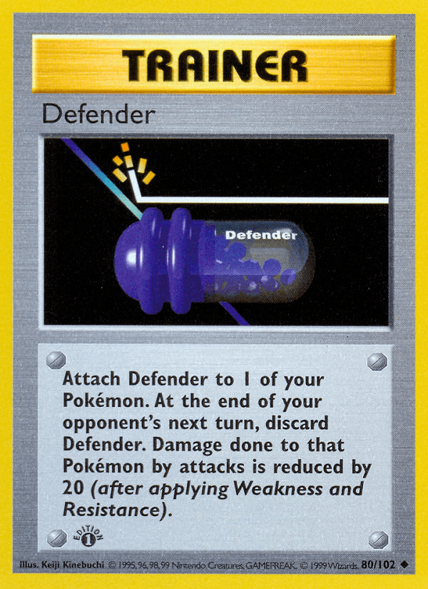 Defender (80/102) (Shadowless) [Base Set 1st Edition] (Online Only)