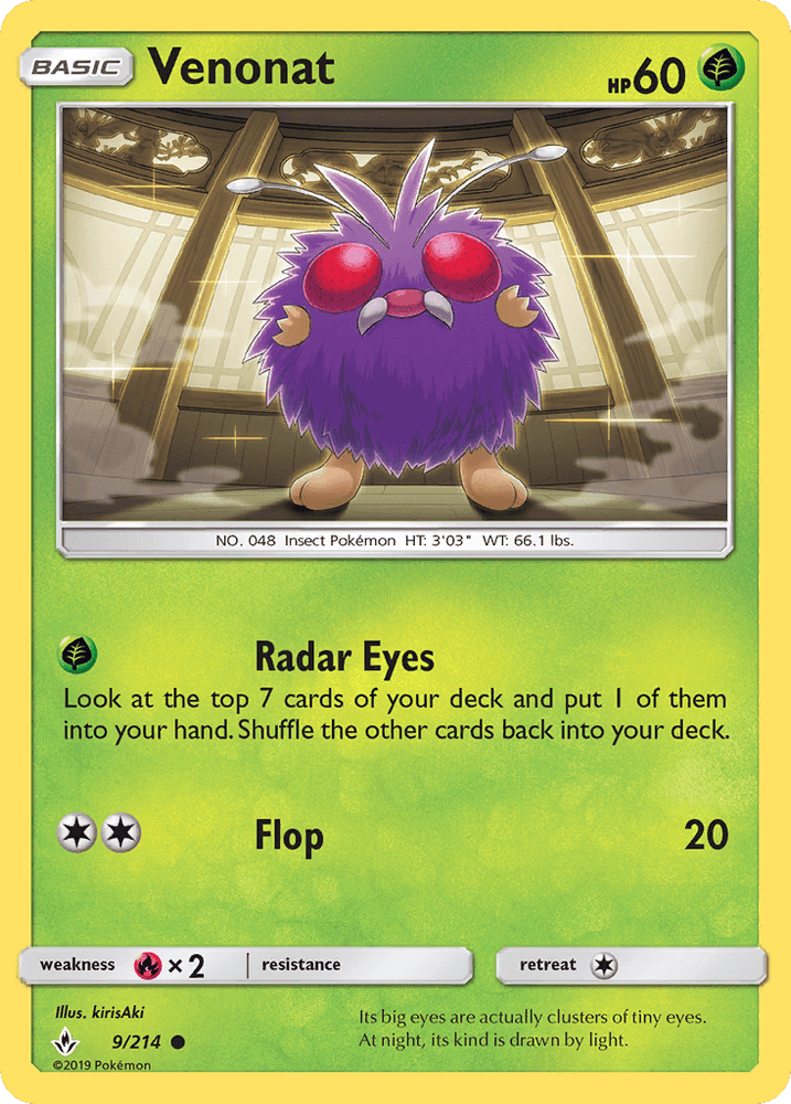 Venonat (9/214) [Sun & Moon: Unbroken Bonds] (Online Only)