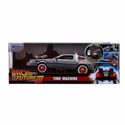 Back to the Future Part III die-cast (white-wall version) 1:24 scale "Hollywood Rides" light-up DeLorean Time Machine (ONLINE ORDER ONLY)