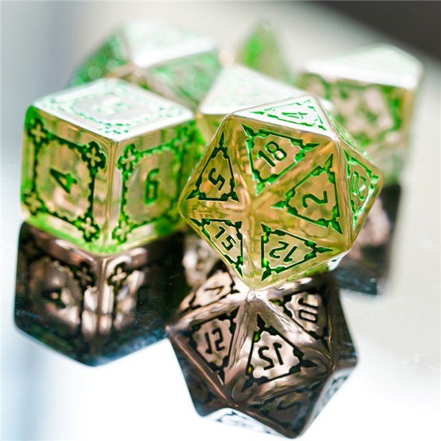 (Green) Huge Castle Dice (D6:25mm) 7-Dice (Online Only)