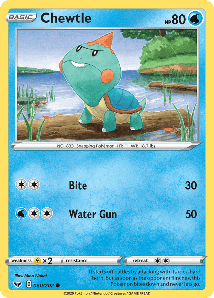 Chewtle (060/202) [Sword & Shield: Base Set] (Online Only)