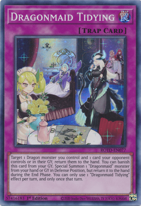 Dragonmaid Tidying [ROTD-EN077] Super Rare (ONLINE ORDER ONLY)