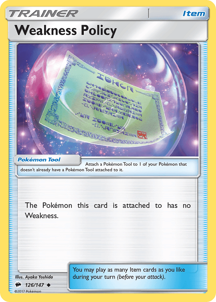 Weakness Policy (126/147) [Sun & Moon: Burning Shadows] (Online Only)