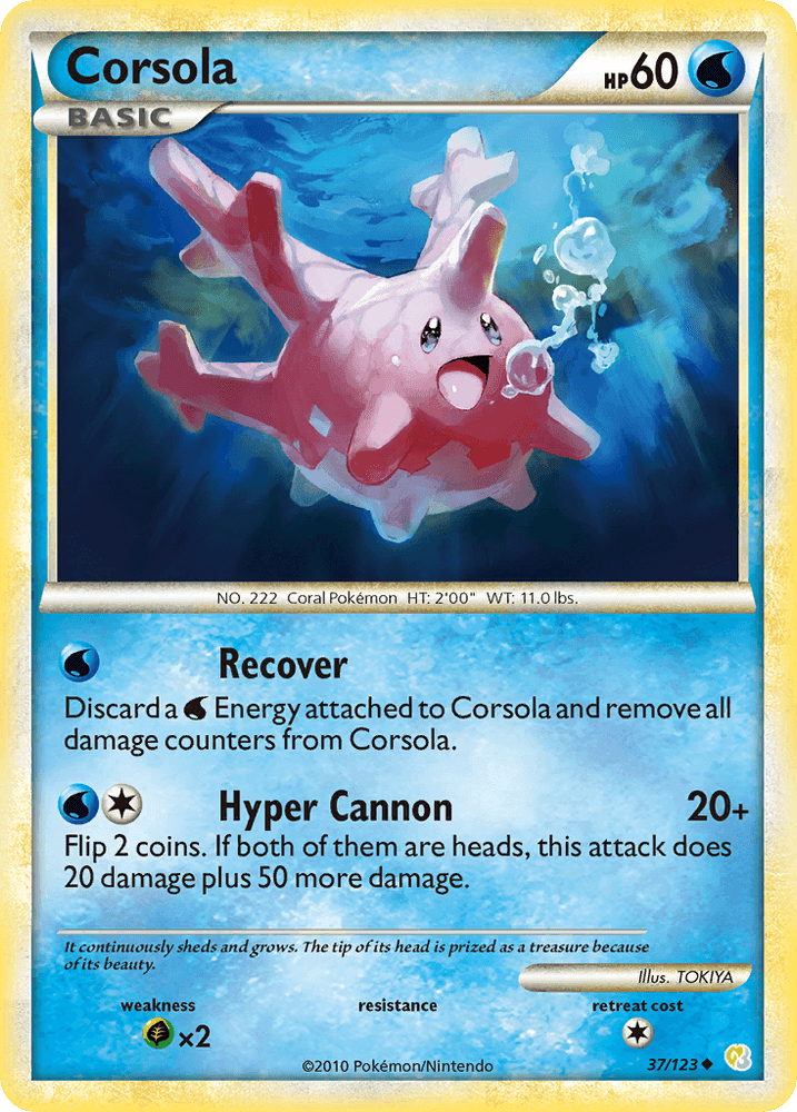Corsola (37/123) [HeartGold & SoulSilver: Base Set] (Online Only)