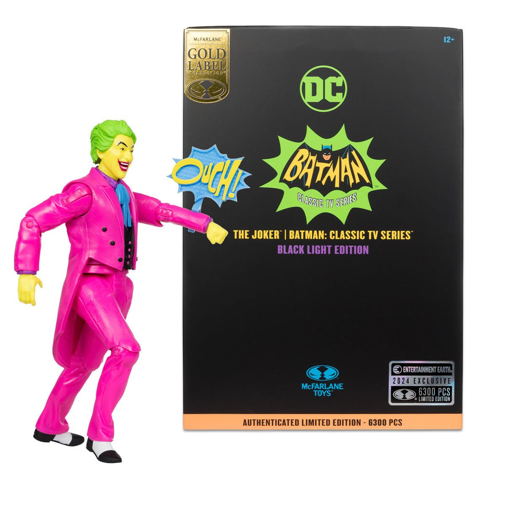 DC Retro The Joker Batman: Classic TV Series Black Light Gold Label 6-Inch Action Figure - Entertainment Earth Exclusive (Online Order Only)
