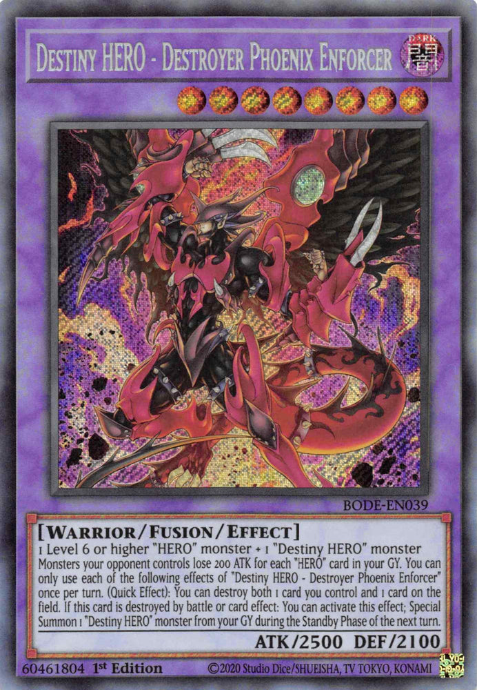 Destiny HERO - Destroyer Phoenix Enforcer [BODE-EN039] Secret Rare (ONLINE ORDER ONLY)
