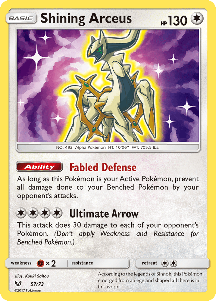 Shining Arceus (57/73) [Sun & Moon: Shining Legends] (Online Only)
