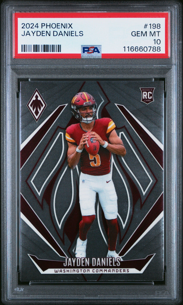 Graded 2024 Panini Phoenix Jayden Daniels #198 Rookie RC Football Card PSA 10 Gem Mint (ONLINE ORDER ONLY)