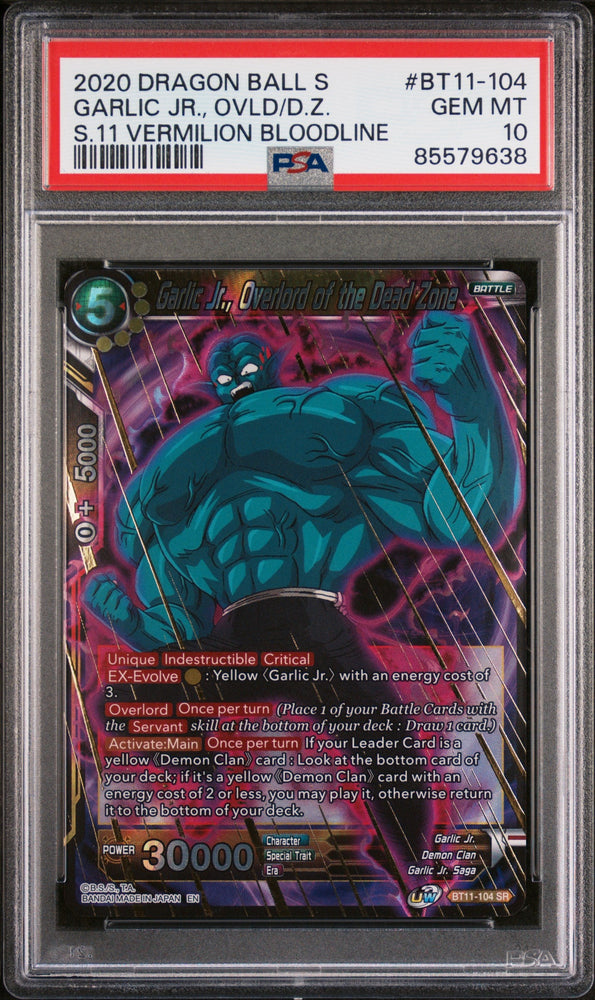 2020 DRAGON BALL SUPER VERMILION BLOODLINE GARLIC JR OVLD/D.Z. #BT11-104 PSA 10 (Online Order Only)