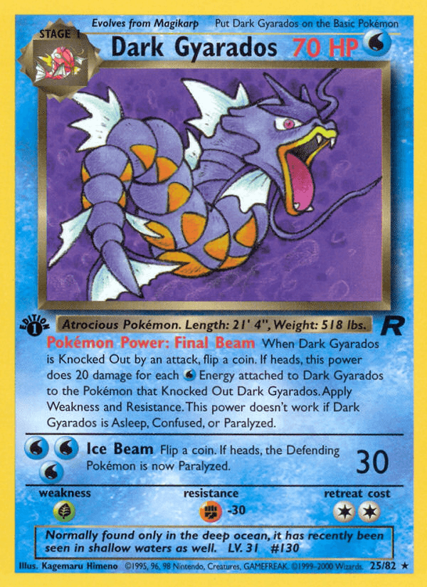 Dark Gyarados (25/82) [Team Rocket 1st Edition] (Online Only)