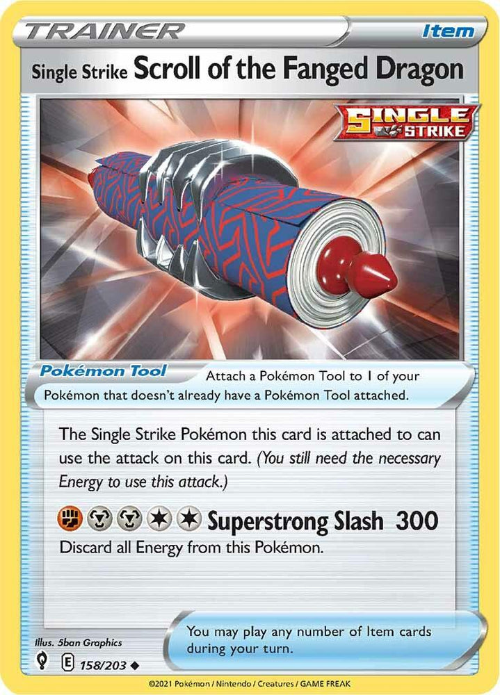 Single Strike Scroll of the Fanged Dragon (158/203) [Sword & Shield: Evolving Skies] (Online Only)
