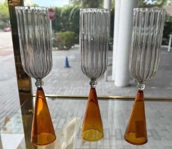 Calypso flute glasses / amber + smoke grey Set of 3 (Online Order Only)