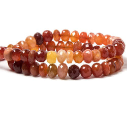 Carnelian Faceted Rondelles Beads, 15.75 inch, 6-8mm diameter, 78 pieces (ONLINE ORDER ONLY)
