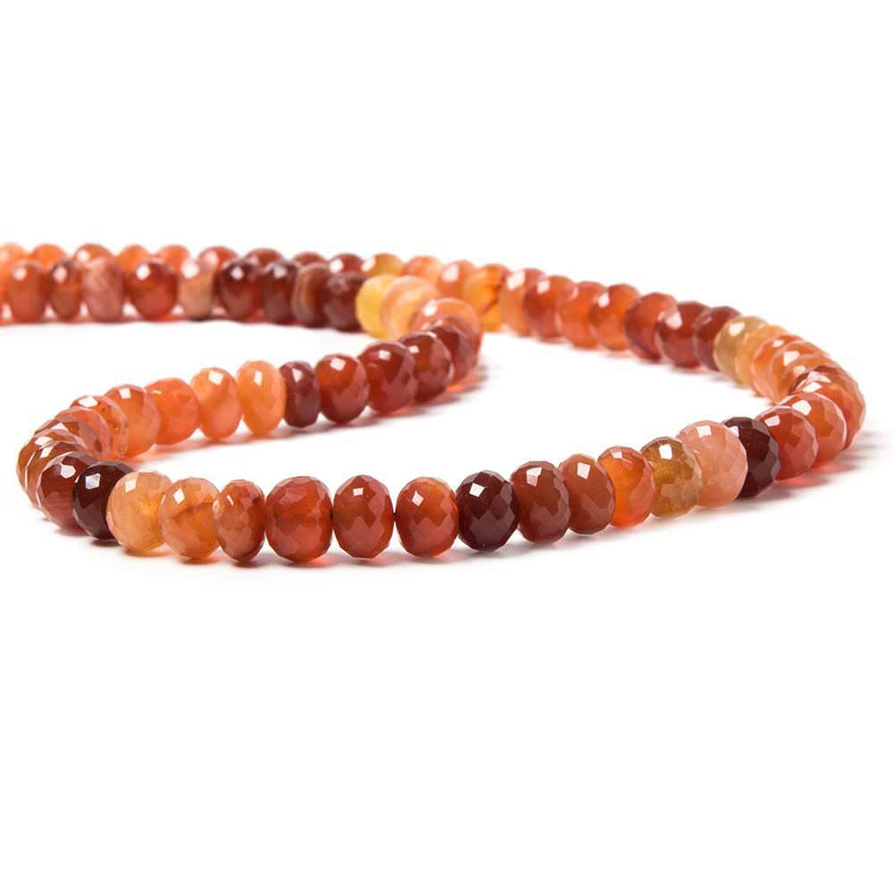 Carnelian Faceted Rondelles Beads, 15.75 inch, 6-8mm diameter, 78 pieces (ONLINE ORDER ONLY)