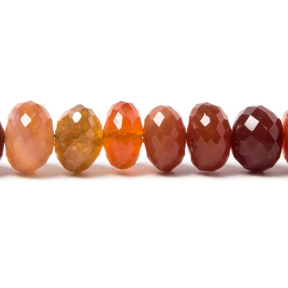 Carnelian Faceted Rondelles Beads, 15.75 inch, 6-8mm diameter, 78 pieces (ONLINE ORDER ONLY)