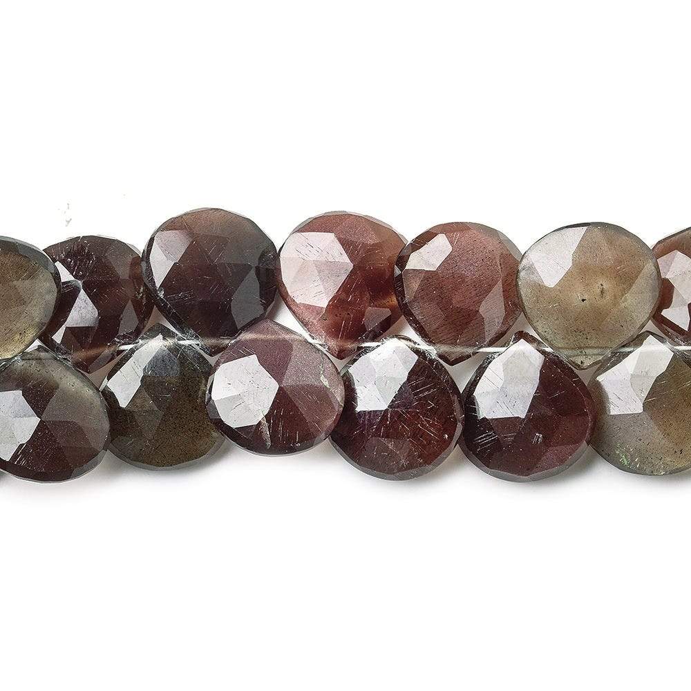 Cat's Eye Scapolite Faceted Heart Briolette Beads, 8 inch, 11x11x5-12x12x5mm, 48 pieces (ONLINE ORDER ONLY)
