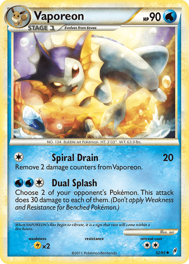 Vaporeon (52/95) [HeartGold & SoulSilver: Call of Legends] (Online Only)