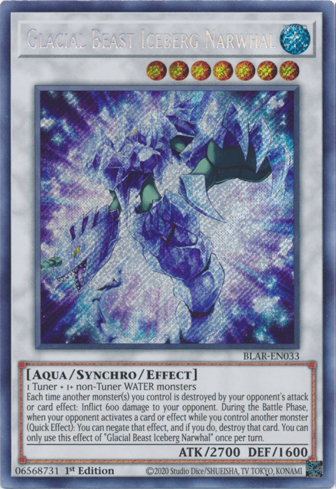 Glacial Beast Iceberg Narwhal [BLAR-EN033] Secret Rare (ONLINE ORDER ONLY)