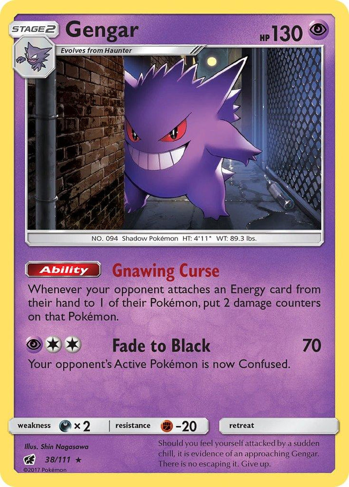 Gengar (38/111) (Prerelease Kit Exclusive) (Theme Deck Exclusive) [Sun & Moon: Crimson Invasion] (Online Only)