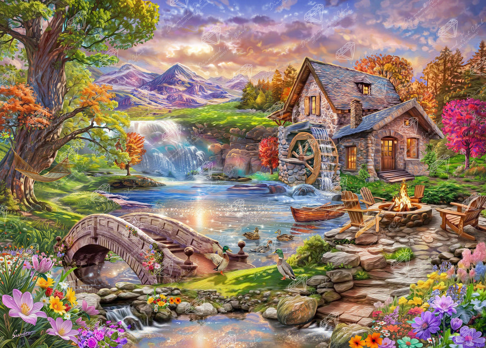 Diamond Art Club – Mill Pond Sanctuary Diamond Painting (Square Drill, 38.5" x 27.6") (ONLINE ORDER ONLY)
