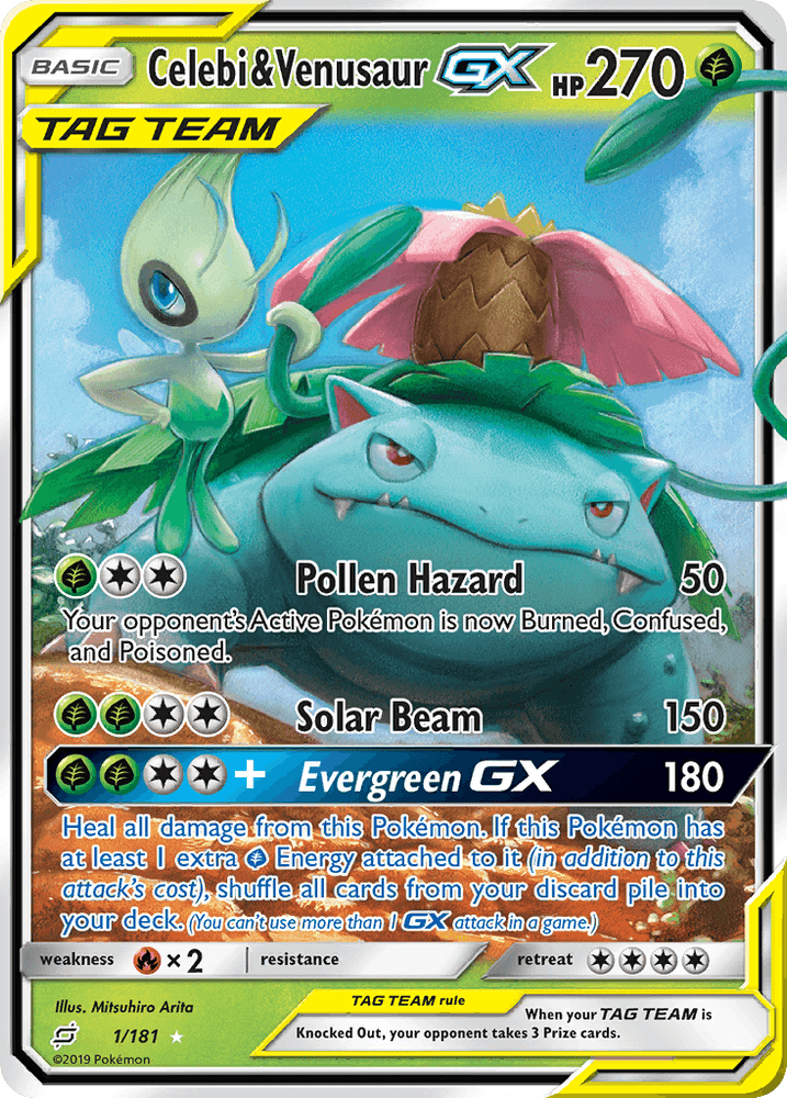 Celebi & Venusaur GX (1/181) [Sun & Moon: Team Up] (Online Only)
