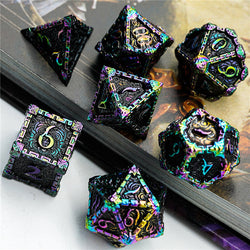 Black Rainbow Metal Dice（Dagger of Venom）7-Dice Udixi RPG (Online Only)