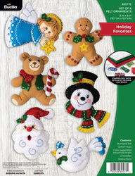 Bucilla Holiday Favorites Felt Ornament Kit – Set of 6 Classic Christmas Ornaments (ONLINE ORDER ONLY)