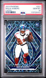 Graded 2024 Panini Phoenix Malik Nabers #221 Lazer Rookie RC Football Card PSA 10 Gem Mint (ONLINE ORDER ONLY)