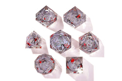 Winter Cherry Blossom Liquid Core RPG Dice Set | 7 Pieces (ONLINE ORDER ONLY)