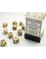 Chessex: D6 Marble Dice sets- 12mm (ONLINE ORDER ONLY)
