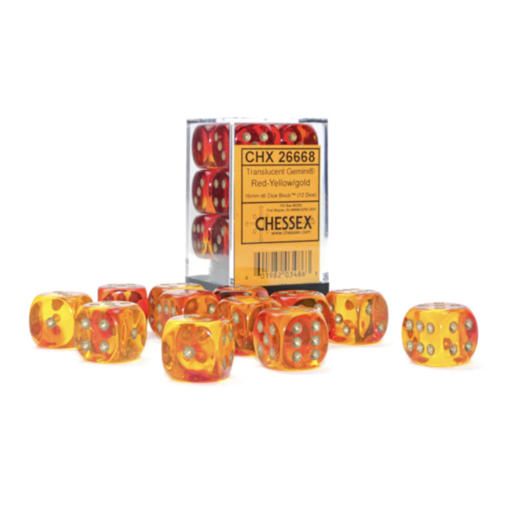 CHESSEX: D6 Gemini DICE SETS - 16mm (Online Order Only)