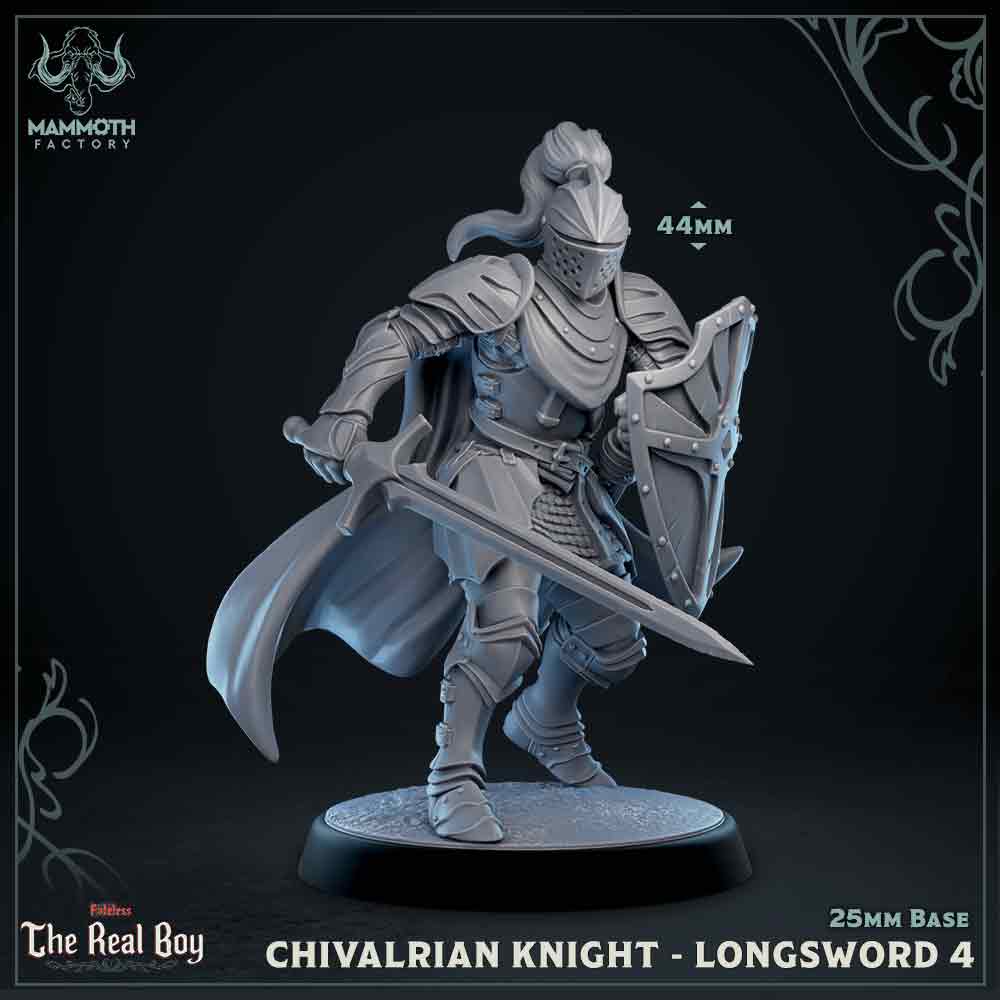 Chivalrian Knight with Longsword 4 (Paladin) (Online Order Only)
