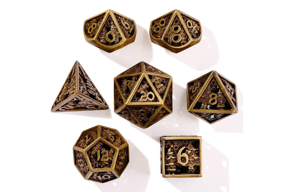 Christmas Metal RPG Dice Set | 7 Pieces (ONLINE ORDER ONLY)