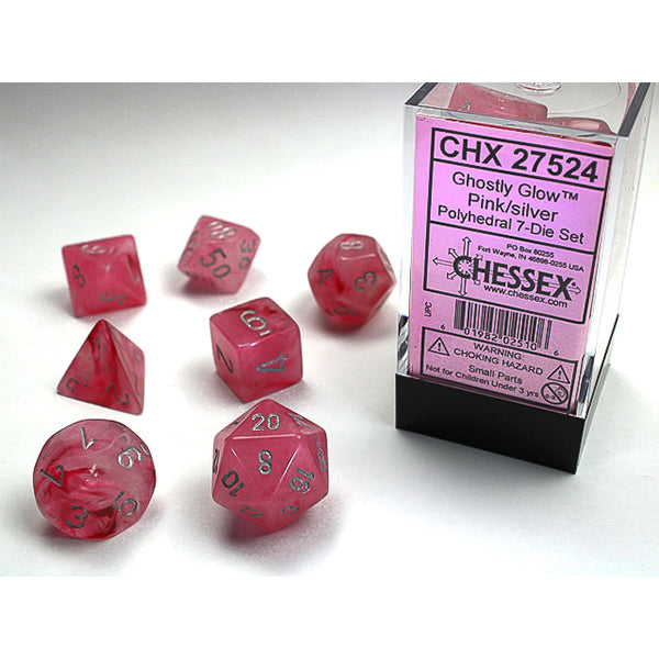 Chessex: Polyhedral Ghostly Glow Dice Polyhedral sets (Online Order Only)