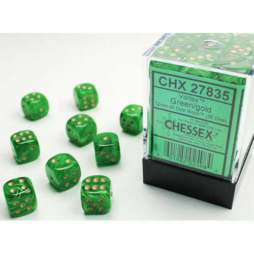 Chessex: D6  Vortex Dice sets - 12mm (ONLINE ORDER ONLY)