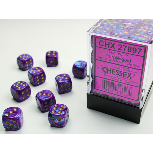 Chessex: D6 Lustrous™ DICE SET - 12MM (ONLINE ORDER ONLY)