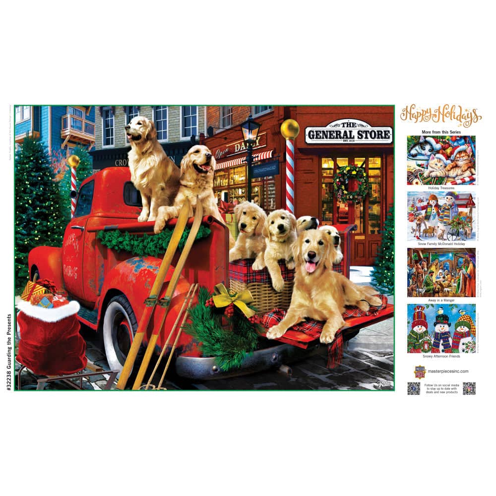 Happy Holidays - Guarding the Presents 300 Piece EZ Grip Jigsaw Puzzle
