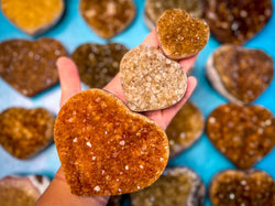 Raw Citrine Hearts, Ethically Sourced for Valentines Day Gift