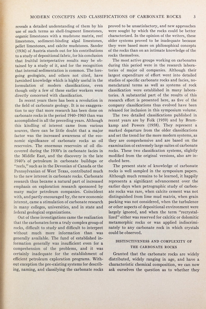 Classification of Carbonate Rocks; a Symposium (ONLINE ORDER ONLY)