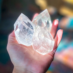 Clear Quartz Faceted Flames (ONLINE ORDER ONLY)