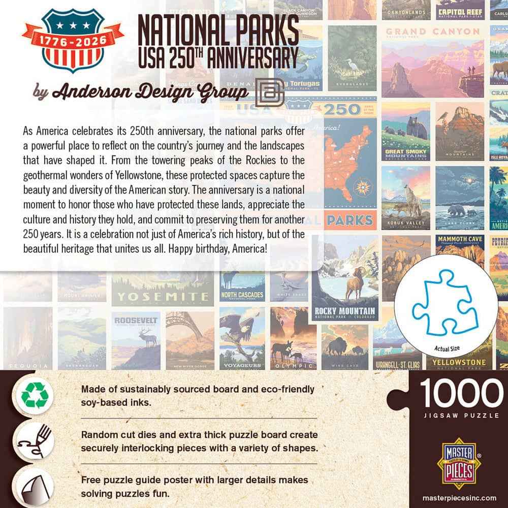 Vintage Posters - National Parks 250th Anniversary 1000 Piece Jigsaw Puzzle