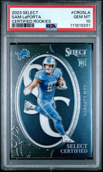 Graded 2023 Panini Select Sam LaPorta #CROSLA Certified Rookies Rookie RC Football Card PSA 10 Gem Mint