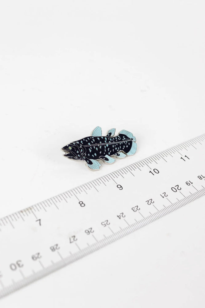 Coelacanth Enamel Pin (Coelacanthiformes)
