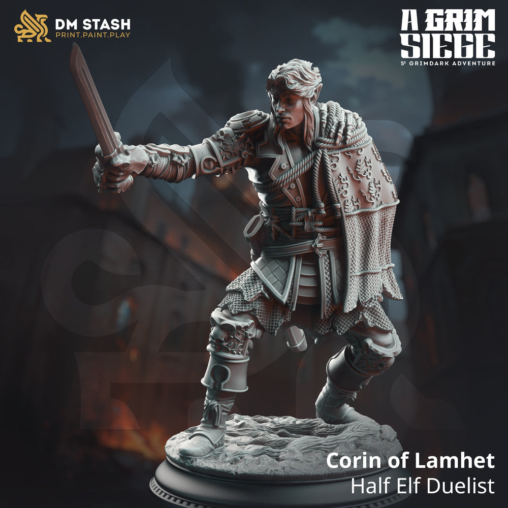 Corin of Lamhet, Half Elf Duelist (Male Half-Elf Rogue) (Online Order Only)