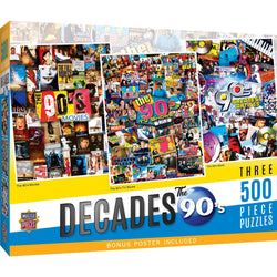 Decades - The 90's 500 Piece Jigsaw Puzzles 3-Pack