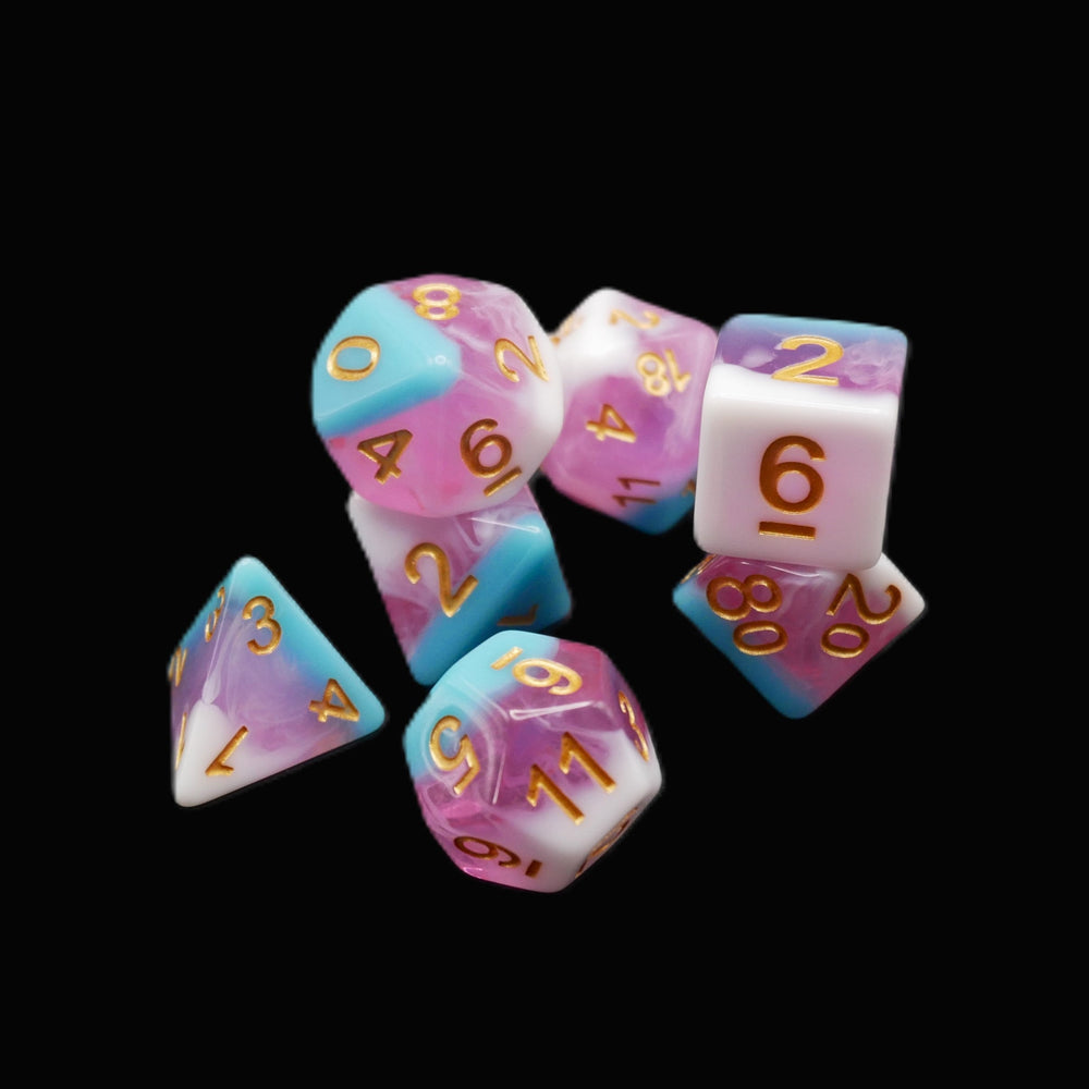 Creamsicle of Doom - 7 Piece DnD Dice Set | Acrylic RPG Gaming Dice (ONLINE ORDER ONLY)