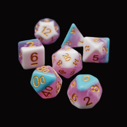 Creamsicle of Doom - 7 Piece DnD Dice Set | Acrylic RPG Gaming Dice (ONLINE ORDER ONLY)