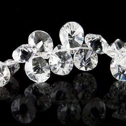 Crystal Quartz Beads Pear Briolette Concave Faceted Pavilion (ONLINE ORDER ONLY)