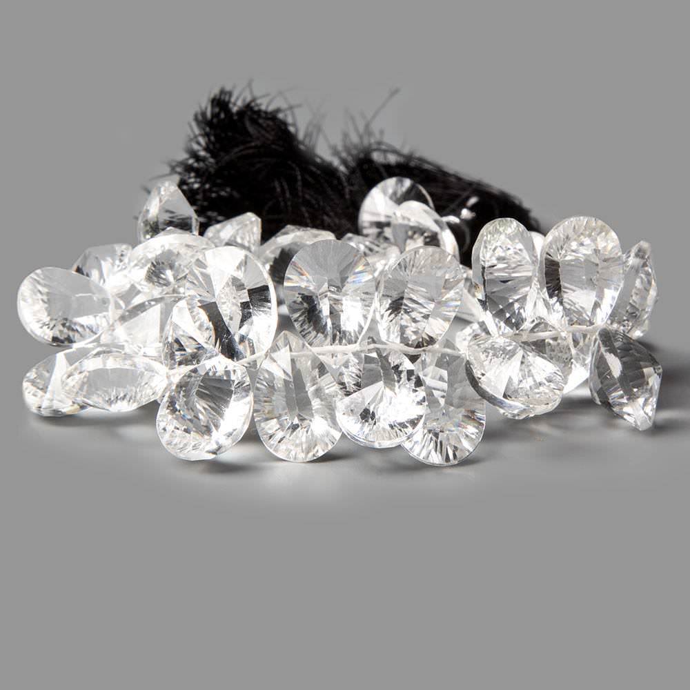 15x11mm Crystal Quartz Faceted Pears with Double Pavilion 8 inch 40 beads AAA (ONLINE ORDER ONLY)